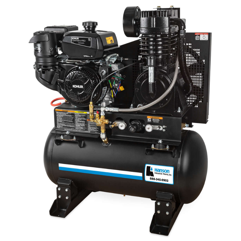 30 & 80-Gallon Tank or Base-Mount Two Stage Gasoline Air Compressor