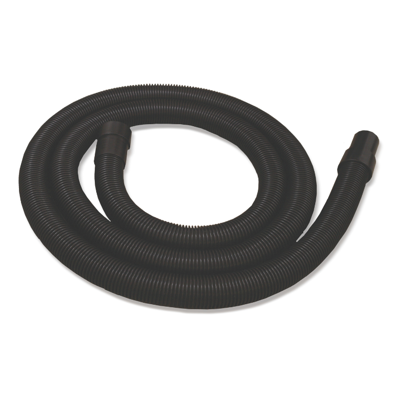 Black vacuum hose on a white background