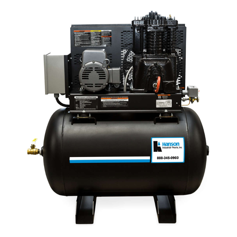 80 & 120-Gallon Simplex Two Stage Electric Air Compressor – Hanson ...