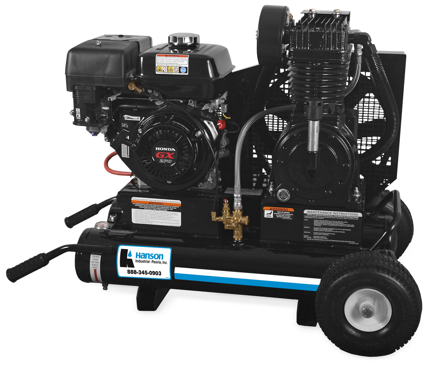 Hanson Work Pro® Series 8-Gallon Single or Two Stage Electric or Gasoline Air Compressor